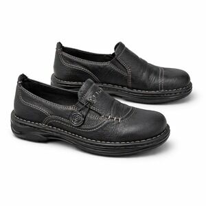 G.H. Bass Bradshaw Women 5.5 Black Leather Slip On Loafers Comfort Shoes